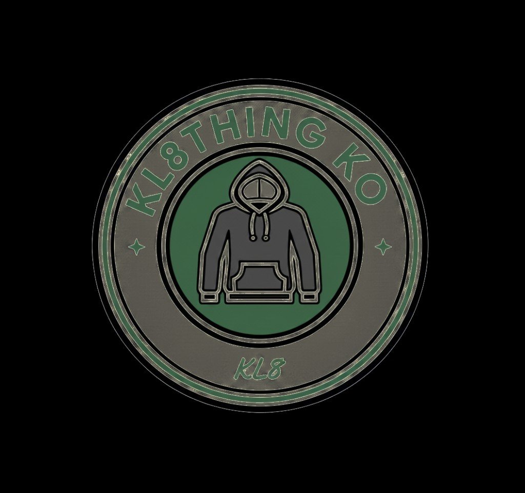 Kl8thing Clothing Co. forest green round patch emblem